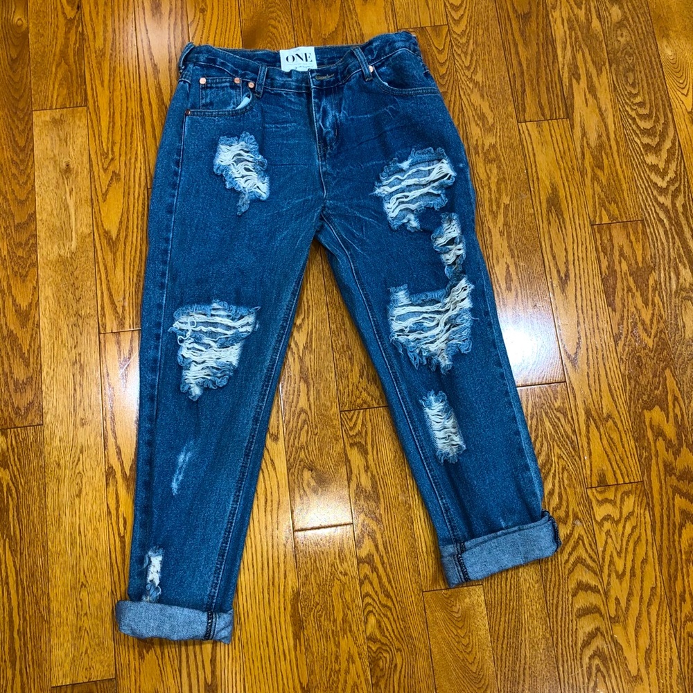 Brand new One Teaspoon boyfriend ripped jeans